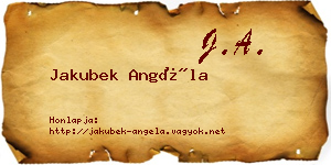 Jakubek Angéla névjegykártya